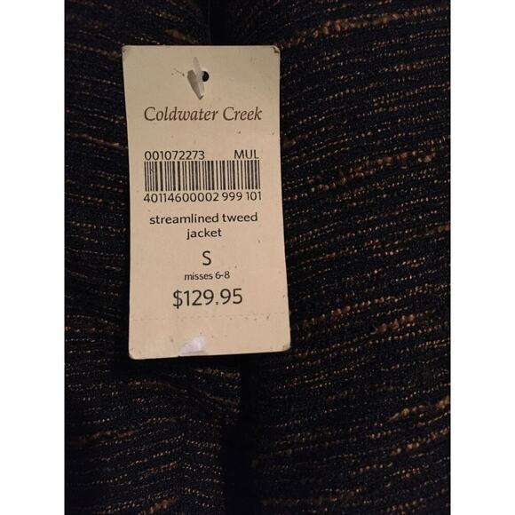 Coldwater Creek Tweed Blazer NWT Black Bronze Streamline Jacket Women's S 6-8 - Picture 5 of 11